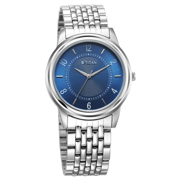 Titan Karishma Blue Dial Silver & Rose Gold Stainless Steel Strap Analog Watch