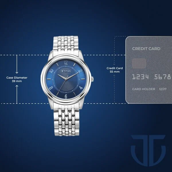 Titan Karishma Blue Dial Silver & Rose Gold Stainless Steel Strap Analog Watch