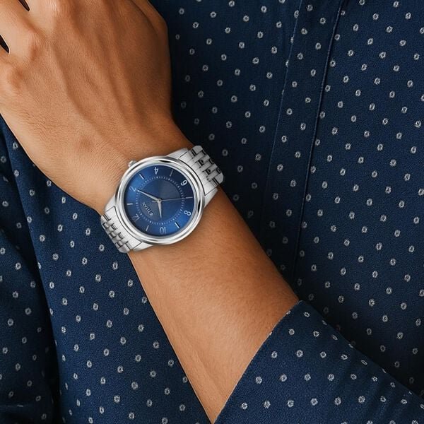 Titan Karishma Blue Dial Silver & Rose Gold Stainless Steel Strap Analog Watch
