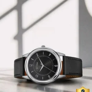 Titan Karishma Zing Analog Black Dial Leather Strap Watch for Men