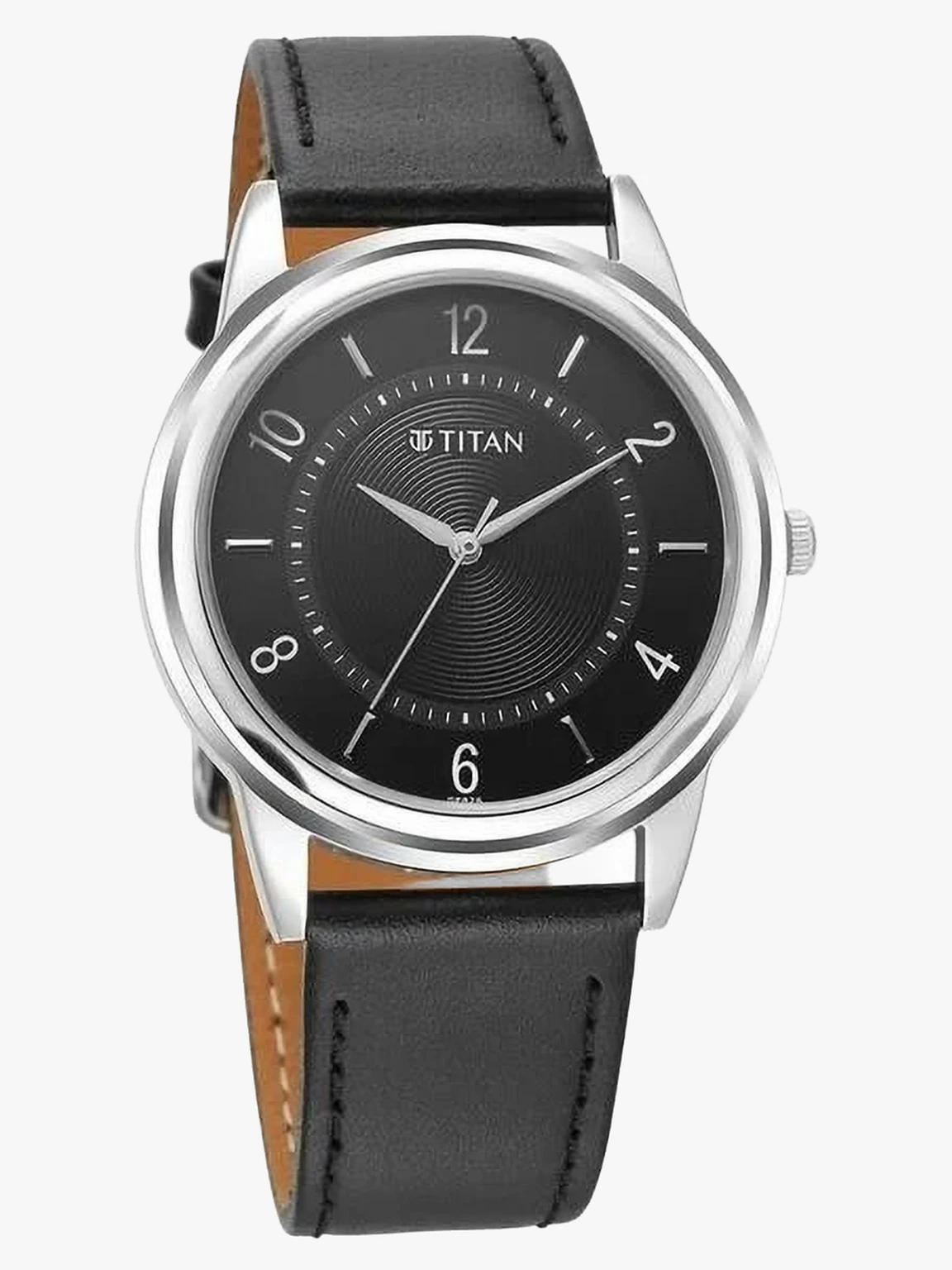 Titan Karishma Zing Analog Black Dial Leather Strap Watch for Men