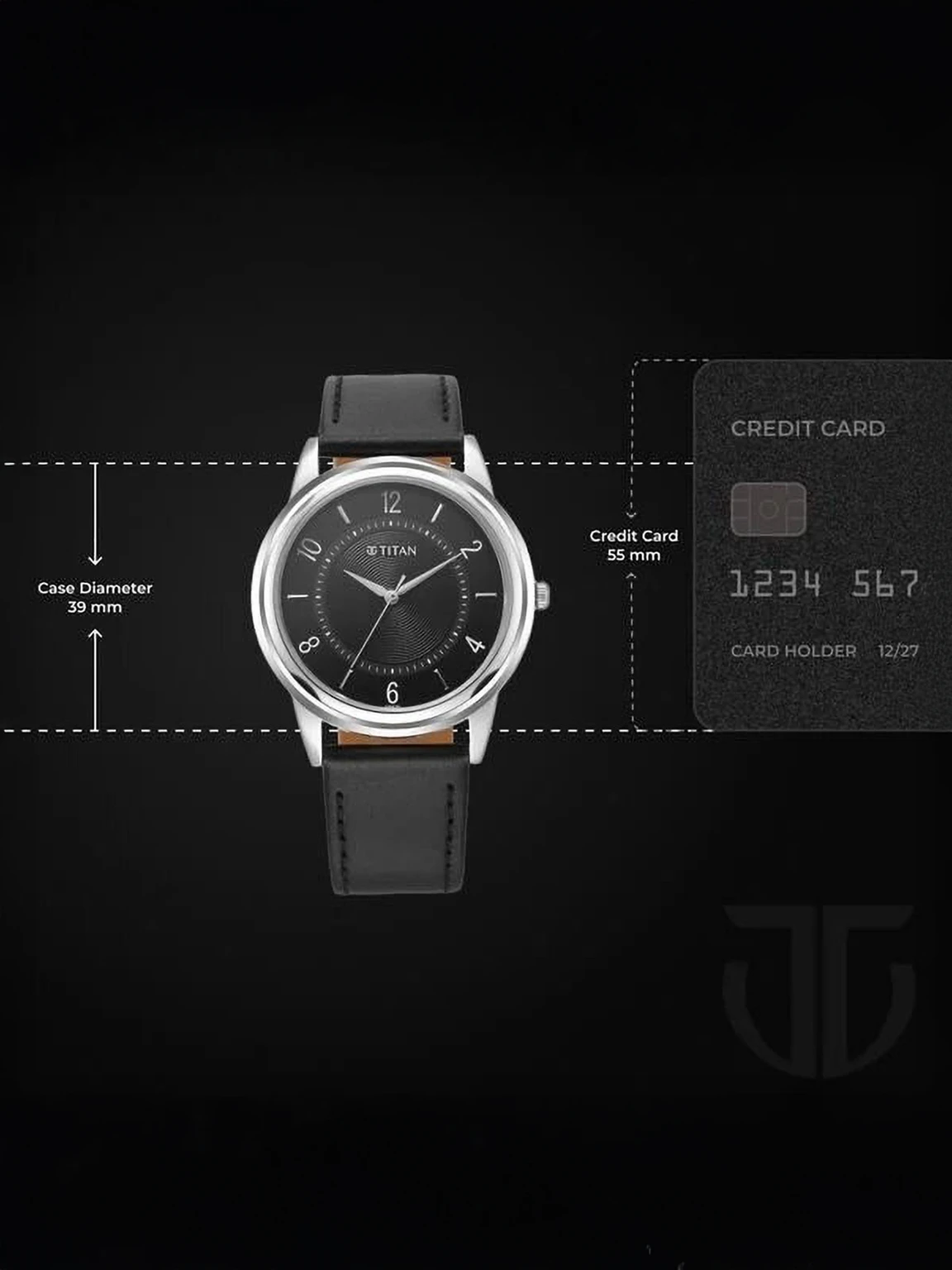 Titan Karishma Zing Analog Black Dial Leather Strap Watch for Men